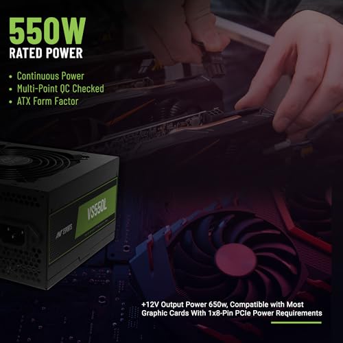 Image of Ant Esports VS550L Non Modular High Efficiency Gaming Power Supply /PSU with 120mm Hydraulic Low-Noise Fan for Efficient Heat Dissipation