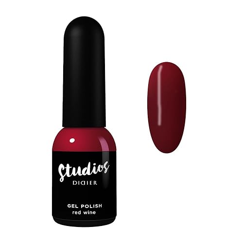 Didier Lab - Esmalte de gel Studios vino tinto - Productos profesionales de pedicura de manicura - Pigmento rico para una cobertura completa de las