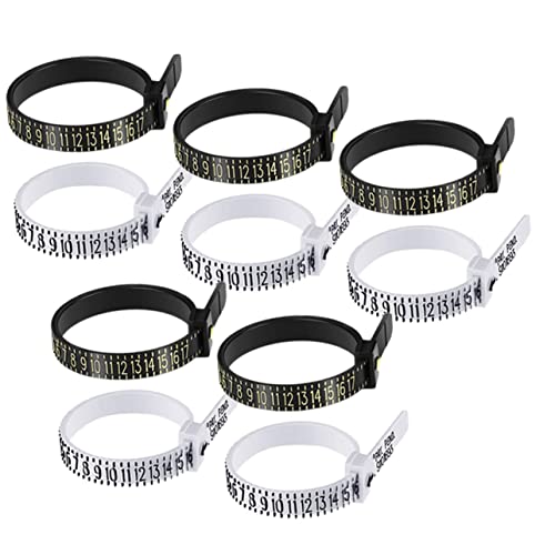 Angoily 10pcs Ring Size Tester Kit Easy to Use Ring Gauge for Jewelry Reusable