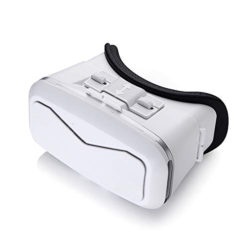 LHTE VR Blu-Ray 3D-Virtual-Reality-Brille, Kopf-Mounted 3D Magic Mirror Experience, Mobile VR Ausrüstung Helm, für 4-Zoll-6-Zoll-Handy,Weiß