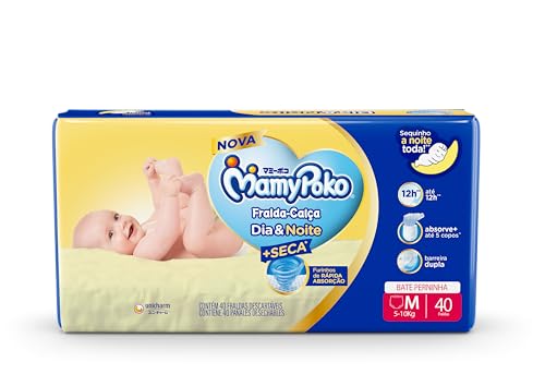 MamyPoko Fralda-Calça Dia&Noite Bate Perninhas M 40 Unidades