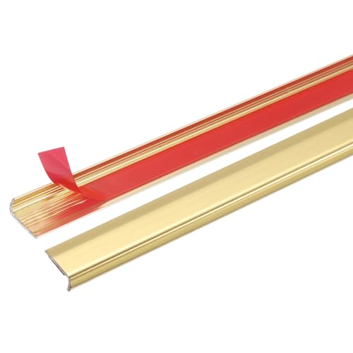 QUARKZMAN 10pcs De Moldura Para Bordes De Azulejos 12' X 0.4' Moldura Para Salpicadero Peel And Stick Tira De Esquina En Forma De L De Aleación De Aluminio Autoadhesiva Oro Mate