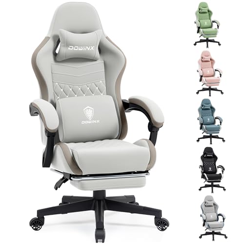 Image of Dowinx LS-66D58D-08 Gaming Chair, Fabric, Breathable, Non-stuffy, Abrasion Resistant, Office Chair, Telework Chair, No Fatigue, Game Chair, Quilted, Hand Embroidered, Pocket Coils Included, Blissful