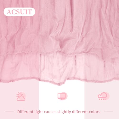 16 Pack Light Pink Cheesecloth Table Runner 20 x 120 inch Gauze Table Runners 10 FT Long,Semi Sheer Boho Cheese Cloth Fabric Table Runner Bulk for Wedding,Party,Baby Shower,Bridal Shower Decoration by ACSUIT - Image 7