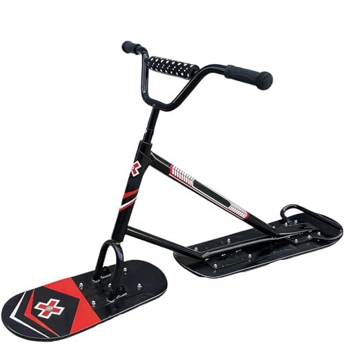 KPOUYYDS Patinete de Nieve Todoterreno con Plataforma giratoria de 360° y Doble Base, Capacidad de Carga de 100 kg, Mango Antideslizante, Patinete de Nieve para Adultos, Tabla Todoterreno Black