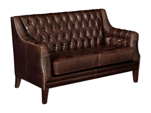 Vente-Unique-Ledersofa 2-Sitzer - Braun - Colbert