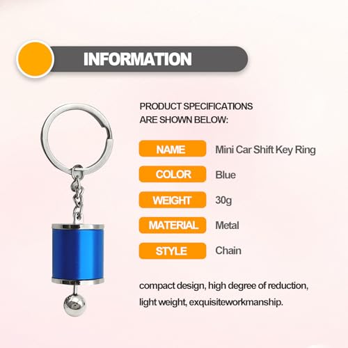 Image of Creative Auto Part Model Gear Box Shifter Keychain, 6 Speed Gear Box Shifter Keychain Key chain Ring, Mini Car Gear Shift Stick Knob Keyring, Car Key Fob Keychain Accessories(Blue)