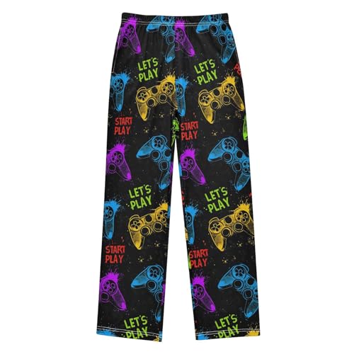 Video Game Pattern Pajama Pants Soft Sleep Bottoms Long Pjs S