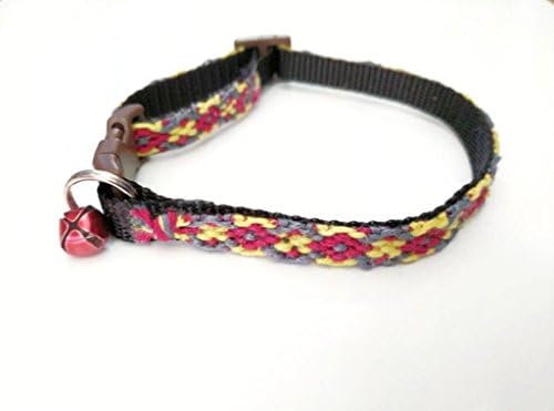 Friendship Bracelet Cat Collars, Lazy Diamond Design, Safety Breakaway Clasp, Optional Bell