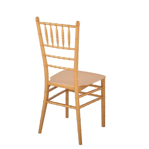 Image of Nilkamal Bliss Plastic Chair | Set of 2 | Royal Look with Balanced Posture Support | for Living Room, Dining Room, Garden, Cafes, Balconies, Weddings & Events | Shimmer Gold