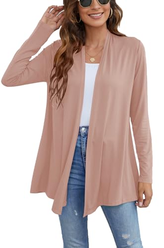 Image of Ladlop Women's Lightweight Open Front Cardigans Long Sleeve Casual Soft Drape Fall Cardigan