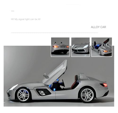 Image of 1:32 Large Mercedees-Benz SLR Sporting Convertible Car Music Boys Toy CAR, DIECAST Metal Pullback Toy CAR with OPENABLE Doors & Light, Best Gifts for Kids [Random Color]