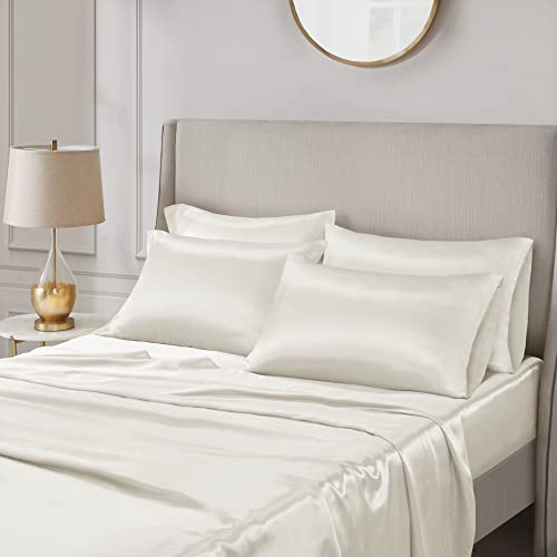 Madison Park Essentials Satin Sheets Queen Size, Luxurious Silky Satin Bed Sheets, Elastic 14" Pocket fits up to 16" Mattress - Image 3