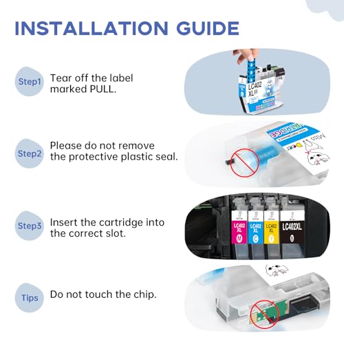 Image of Miss Deer LC402XL Ink Cartridges for Brother LC402XL LC402 Ink High Yield New Vesion, Work for Brother MFC-J5340DW MFC-J6540DW MFC-J6940DW Printer (Black,Cyan,Magenta,Yellow) 4 Pack