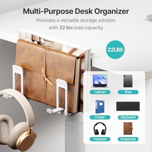 Image of PEGZONE Laptop Stand Vertical, 2-Slot Under Desk Laptop Holder, White
