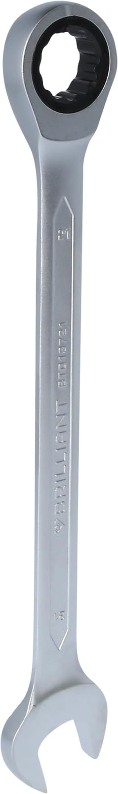 BRILLIANT TOOLS BT013721 Ratchet Ring Spanner 21mm [Powered by KS Tools]