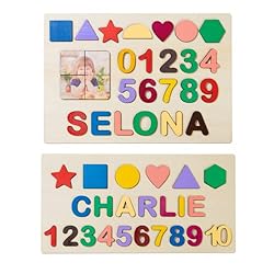 Name Puzzle for Kids Personalized Educational Toys Wooden Puzzles for Boys Girls Birthday (Style 1)