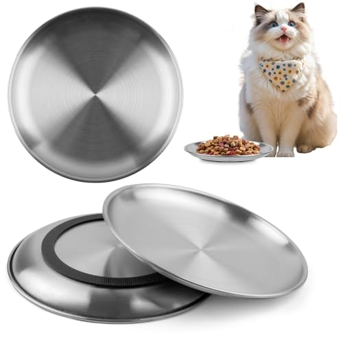 Mkobon 3 PCS Stainless Steel Cat Food Bowl Dish, 6.7'...
