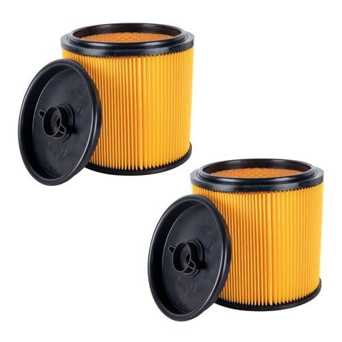 2 Pack Standard Cartridge Filter & Retainer Kit Compatible with Vacmaster VCFS & Hart ShopVacs Universal Fit for Most 5-20 Gallon Wet/Dry Vacuum Cleaners