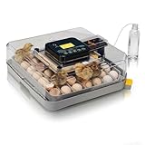 LEADZM Couveuse Oeuf Automatique 48 Oeufs avec Retournement Automatique et Ajout d'eau，Couveuse Oeuf Contr&ocirc;le...