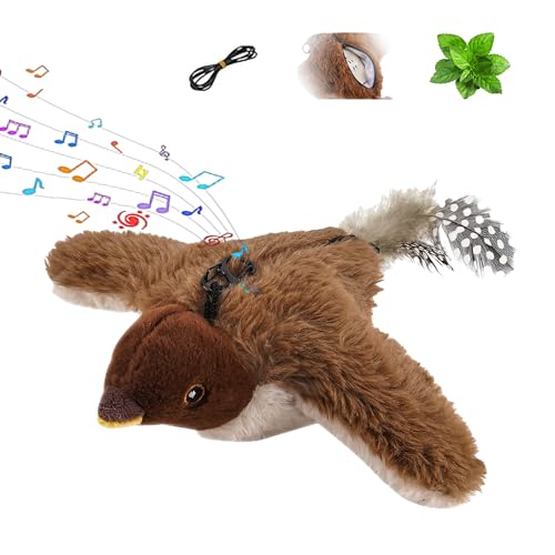 Flying Bird Cat Toy, Flappy Bird Cat Toy, Includes Remote Control, Simulates Authentic Bird Calls, USB Charging, Three Flapping Modes, Suitable for Interacting with Cats