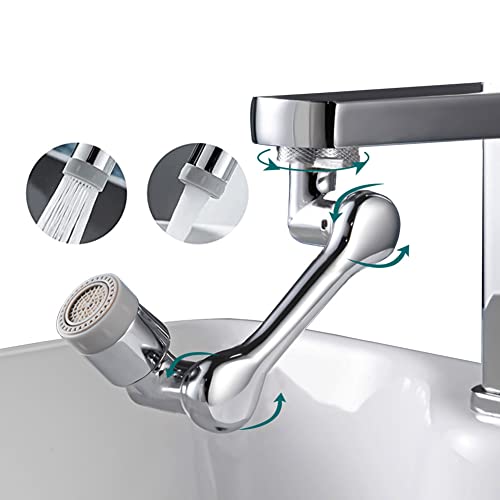 Grifo orientable, 1080 °, cabezal pulverizador universal, filtro de pulverización con 2 modos de salida de agua, aireador, accesorio aireador para grifos, cocina, baño Cover