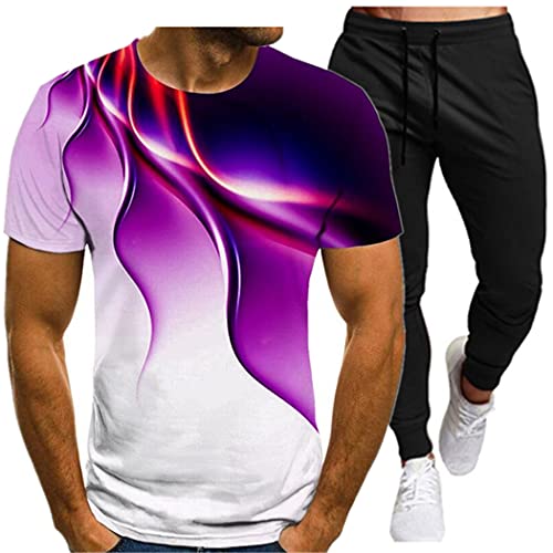 Ensemble basketball et fitness homme avec t-shirt imprimé 3D respirant pour entraînement