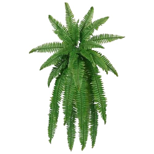 Helecho de seda artificial, decoración de helecho falso, vid de helecho colgante, hiedra falsa, resistente a los rayos UV, ratán persa de helecho Boston, vides de plantas artificiales para decoración