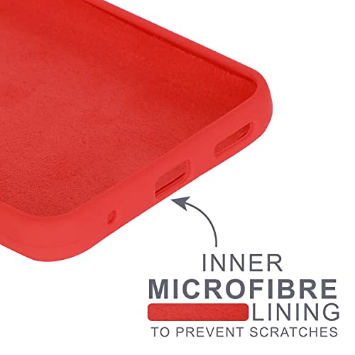 Image of SPRIG Compatible with Motorola G60 Liquid Silicone Premium Back Cover Drop Tested Shock Proof Mobile Case for Men, Women, Boys and Girls with Camera Protection (Red)