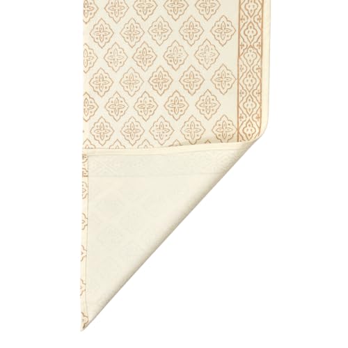 Image of BLOCKS OF INDIA Hand Block Printed Cotton Table Runner, Mat and Napkin Set for Center /Dining Table
