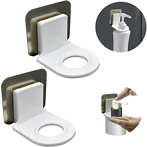 AKOTI-Self-Adhesive-Plastic-Bottle-Storage-Holder-Hanger-Bathroom-Shower-with-Sticker-Wall-Mounted-Stand-Hanging-Hook-Shelves-Multicolour-Set-of-2-hook-Bottle-Not-Included