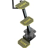 NUOVEPE Upgraded Heavy Duty Boat Trailer Steps – 3 Step Tongue Ladder with Safety Handle, 500 lbs Capacity, EVA Anti-Slip Mat, Anti-Rust & Corrosion-Resistant, Universal Fit for Bass & Pontoon Boats