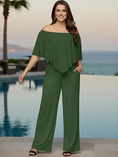 Image of KOH KOH Womens Long Pant Strapless Off Shoulder Pockets One Piece Jumpsuit
