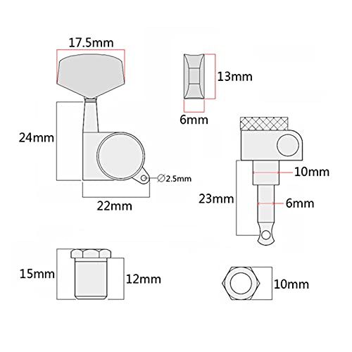 Tuning Peg Tuner 6 Pièces/Ensemble Chevilles De Réglage De Cordes Verrouillées Noires Accordeurs De Clés Têtes De… - Les Beatles, Paul McCartney, John Lennon, RIngo Starr, George Harrison Tuning Peg Tuner 6 Pièces/Ensemble Chevilles De Réglage De Cordes Verrouillées Noires Accordeurs De Clés Têtes De… – Image 4