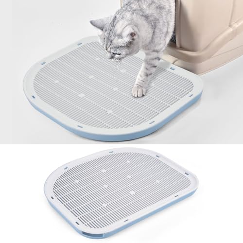 猫トイレステップ ネコトイレ専用ステップ 砂の飛び散りを軽減、短い足でアクセスしやすい、足腰の負担も軽減、猫のトイレ環境改善(ブルー)