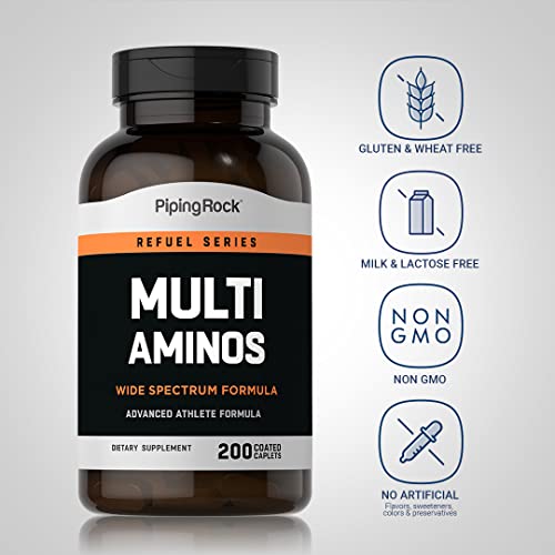 Piping Rock Multi Amino Acid Supplement | 200 Coated Caplets | Non-Gmo, Gluten Free #TOP2