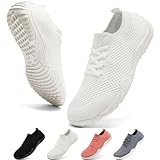 VLHGCG White Sneakers for Women Barefoot Shoes Tennis Running Walking Trainer Gym Comfortable Minimalist Ladies Slipper Woman Size 9.5