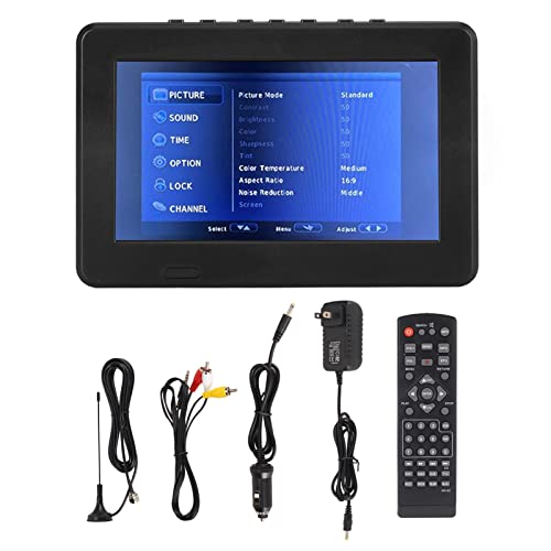 Yoidesu 7 Inch Portable Widescreen TV, 1080P LED ATSC Analog Television for Car Camping Outdoor Kitchen, Mini Digital TV with 1500mAh Rechargeable Battery USB TF