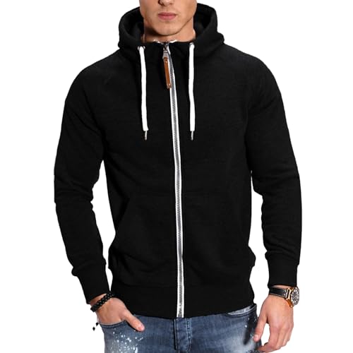 Men's Zip-Up Hoodie Lightweight Slim Fit Cotton Athletic Fleece Workout Jackets True Classic Terry Zip Hoodies