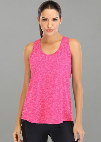 Image of ICTIVE Workout Tops for Women Loose Fit Racerback Mesh Backless Muscle Tank Running Shirts