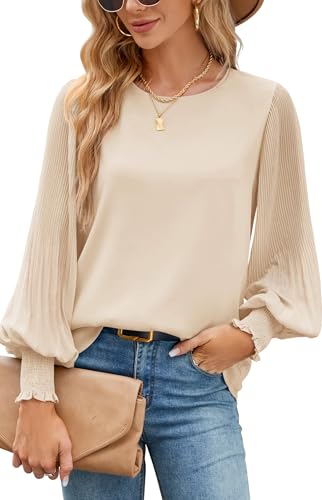 Image of Aifer Womens Tops Dressy Casual Long Sleeve Shirts Chiffon Blouses