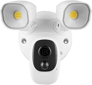 GUSAJ Floodlight Camera Solar Powered 1000LM LED Floodlight FHD Camera 12000mAh Rechargeable Battery Outdoor Security Spotlight Camera (Color : Camera 32G, Size : 1)
