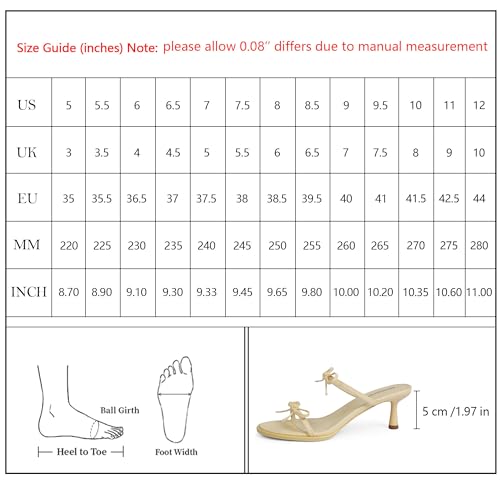 Modatope Kitten Heel Two Strap Sandals Women Slip on Bow Tie Yellow Heels Open Rounded Toe Heeled Sandals Size 7.5 by Modatope - Used condition - Image 8