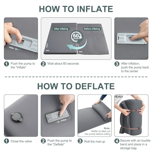 Elegear CumbreX™ Self Inflating Sleeping Pad, Built-in Electric Pump 3.15" Ultra-Thick Memory Foam Camping Mattress Pad with Pillow Double Sleeping Pad for Camping R-value 9.5 Foam Camp Pad for Travel by Elegear - Image 7