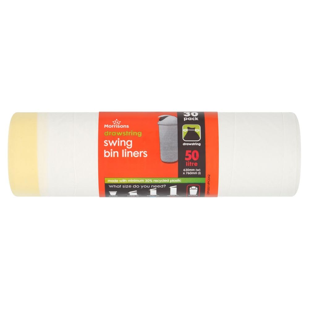 Morrisons Drawstring Swing Bin Liners 50l 30pk