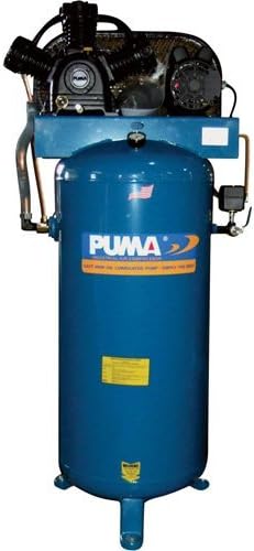 Puma Industries PK-7060V Air Compressor, Professional/Commercial Single Stage Belt Drive Series, 6.5 hp Running, 135 Maximum psi, 230/1V/Phase, 60 gal, 360 lb.