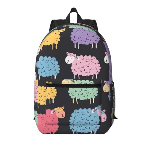 Sac à dos de voyage avec poche mouton coloré 43 cm noir en taille unique pour adulte