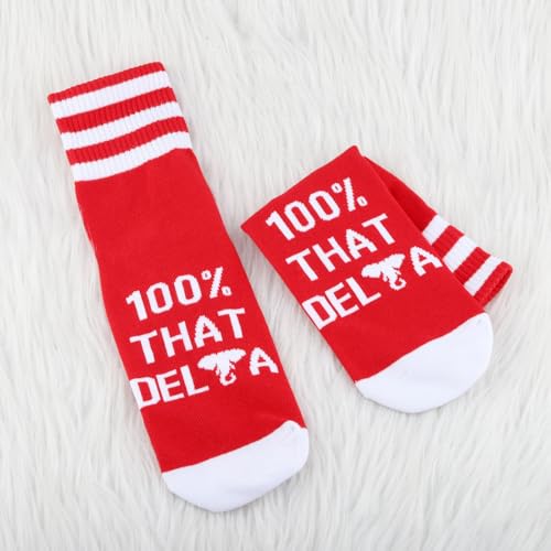 JXGZSO Sorority Socks 100% That Socks Sorority Sister Gift Sorority Gift Black/Red Socks3
