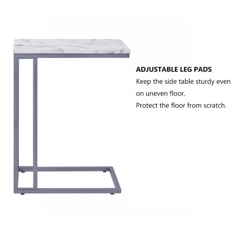 Image of Arrow Crafts Side Table with MDF White Colour and Gold Body Frame Finish Side Snack End Table