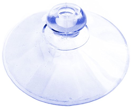 Pack of 4 x 55mm Round Button Suction Cups Standard Suckers, Plain, Clear Plastic/PVC by rubbersuckers UK. (Packet size x4)
